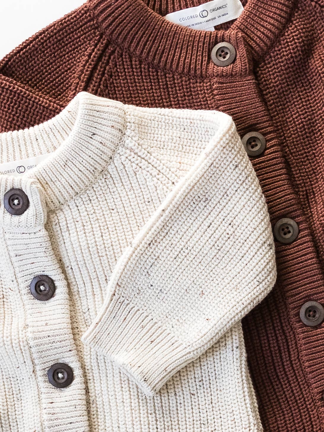 Organic Baby Milo Sweater Romper - Ivory / Fleck: 6-12M