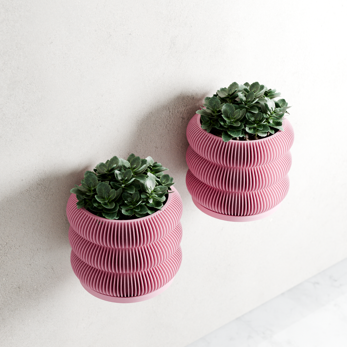 Hanging TRIPLE BUBBLE Wall Planter: Muted Green / Medium