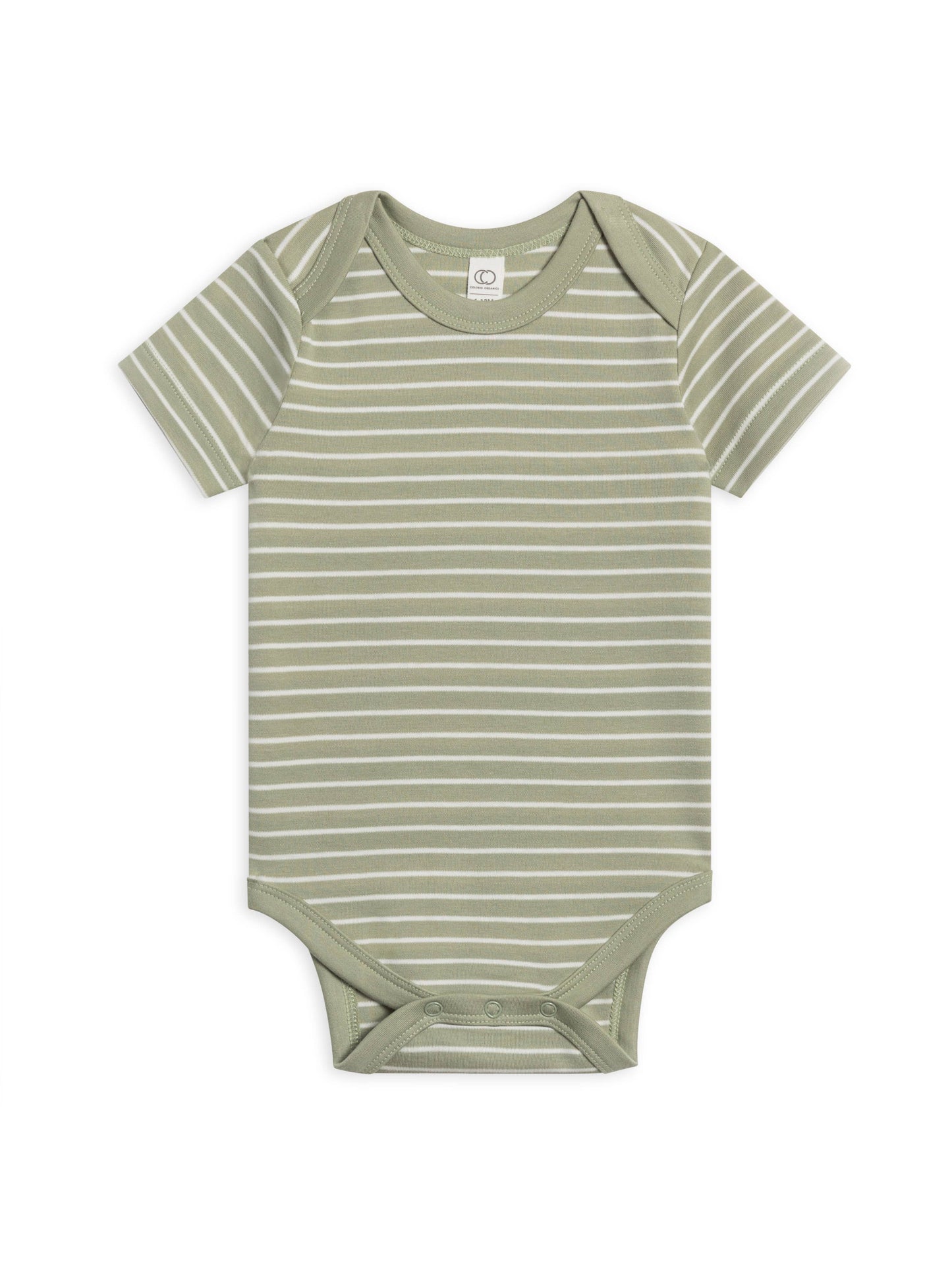 Organic Baby Afton Bodysuit - Davis Stripe / Mint: 3-6M