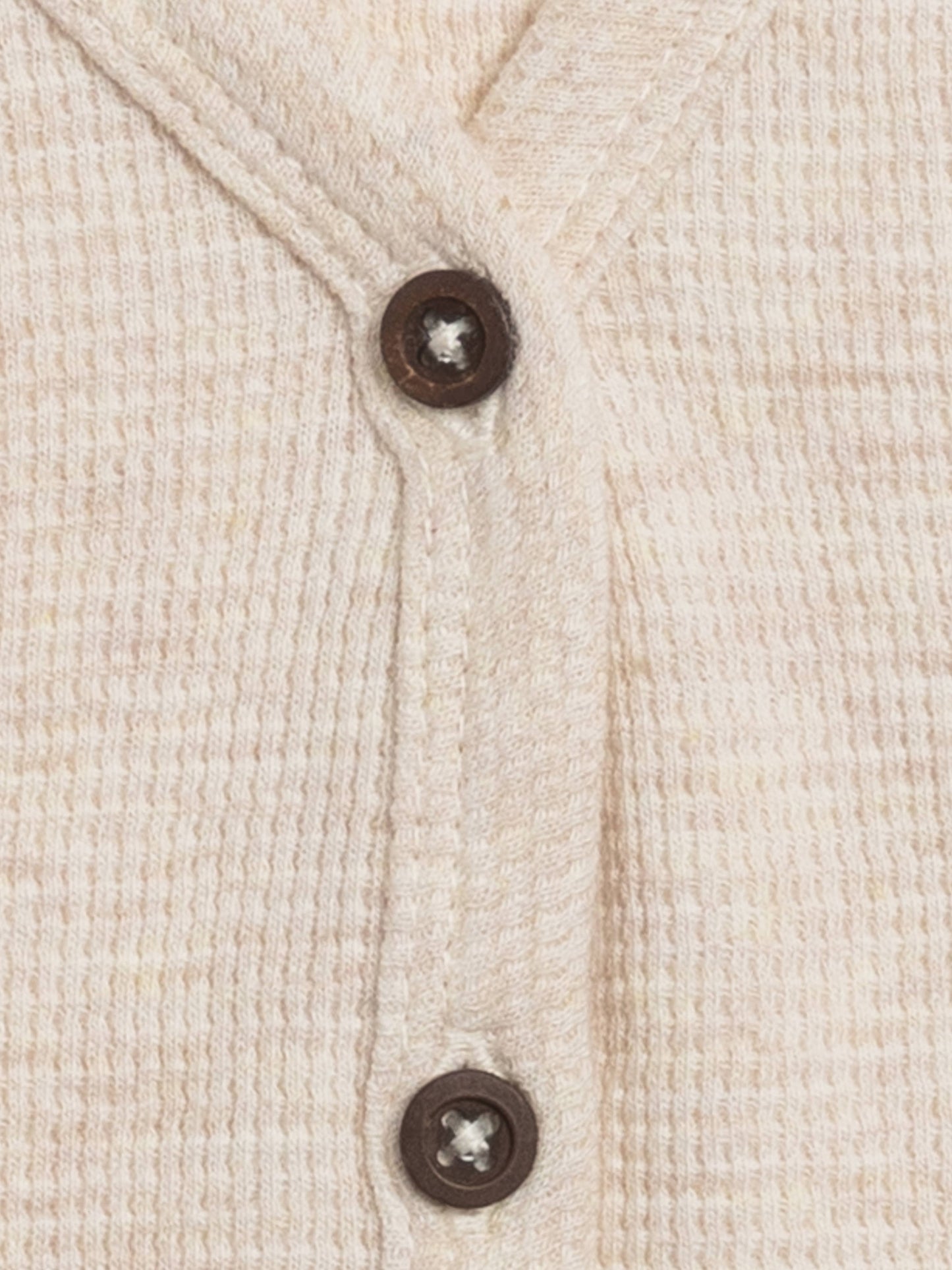 Wells Waffle Knit Button Cardigan - Heather Oat: 18-24M