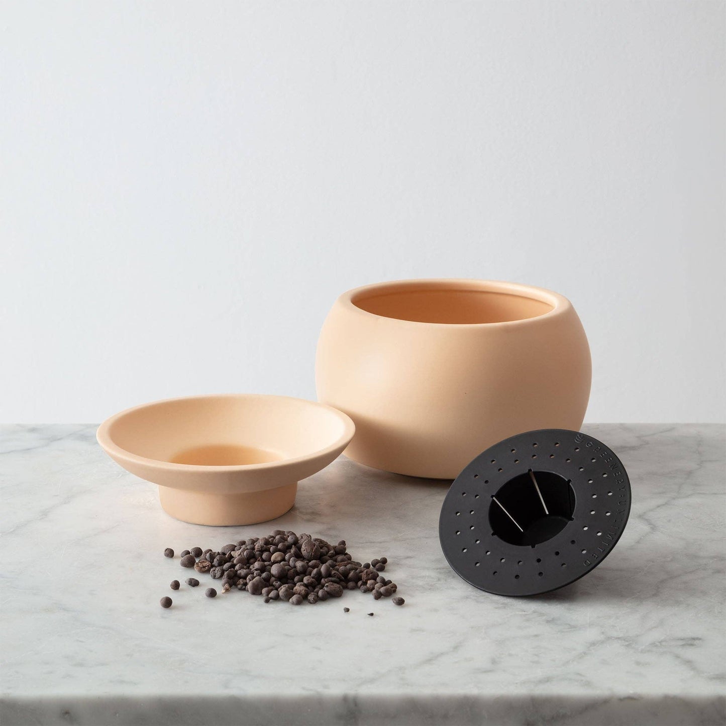 Sutton 15 Ceramic Self Watering Pot: White Dolomite