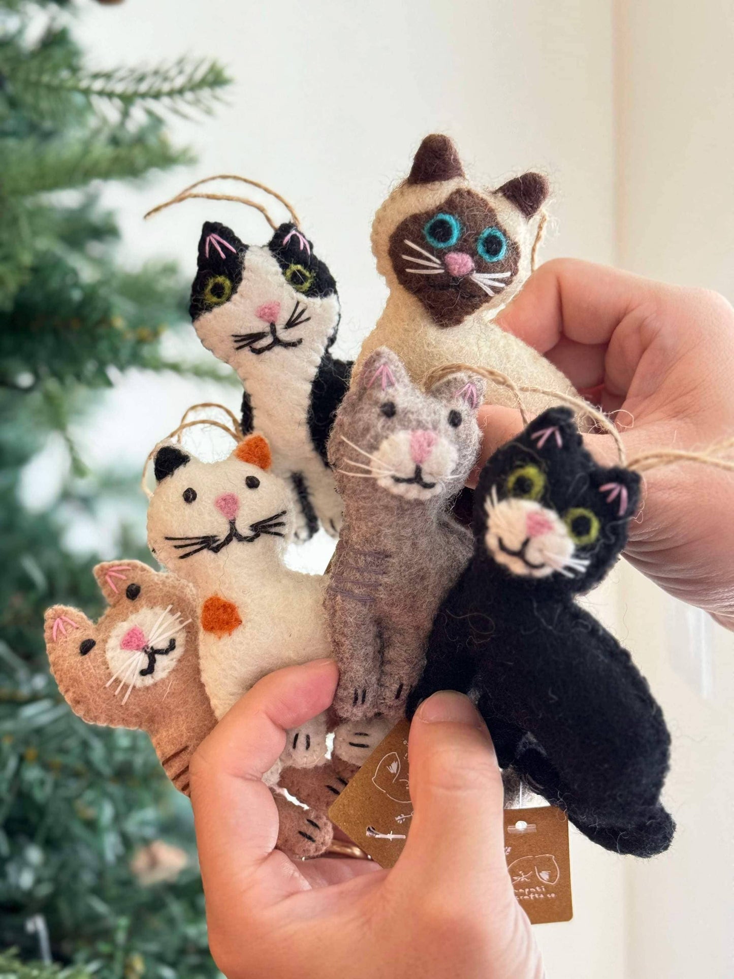 Felt Stitched Cat Ornament