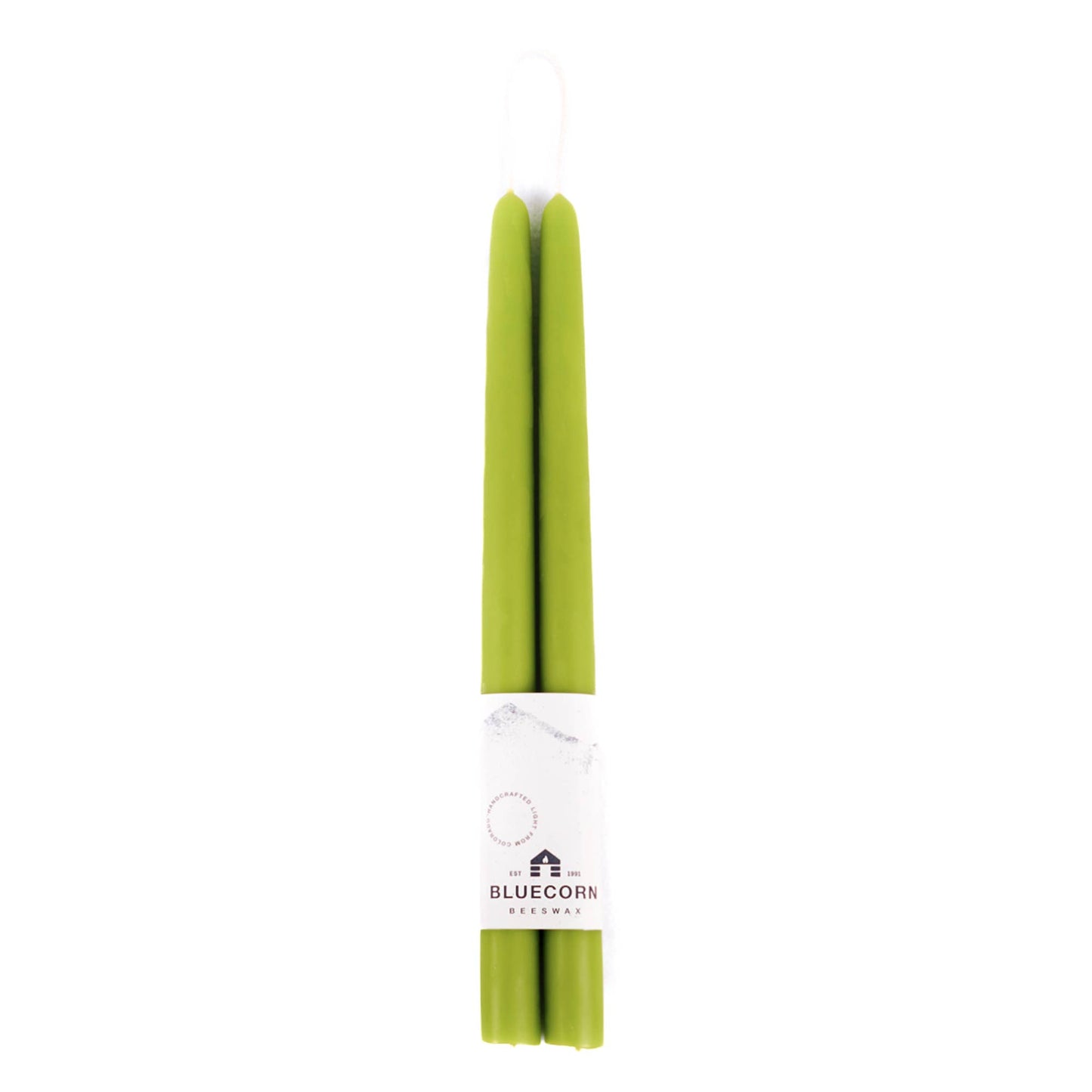 Pair of Hand-Dipped Beeswax Taper Candles: 12" / Ivory