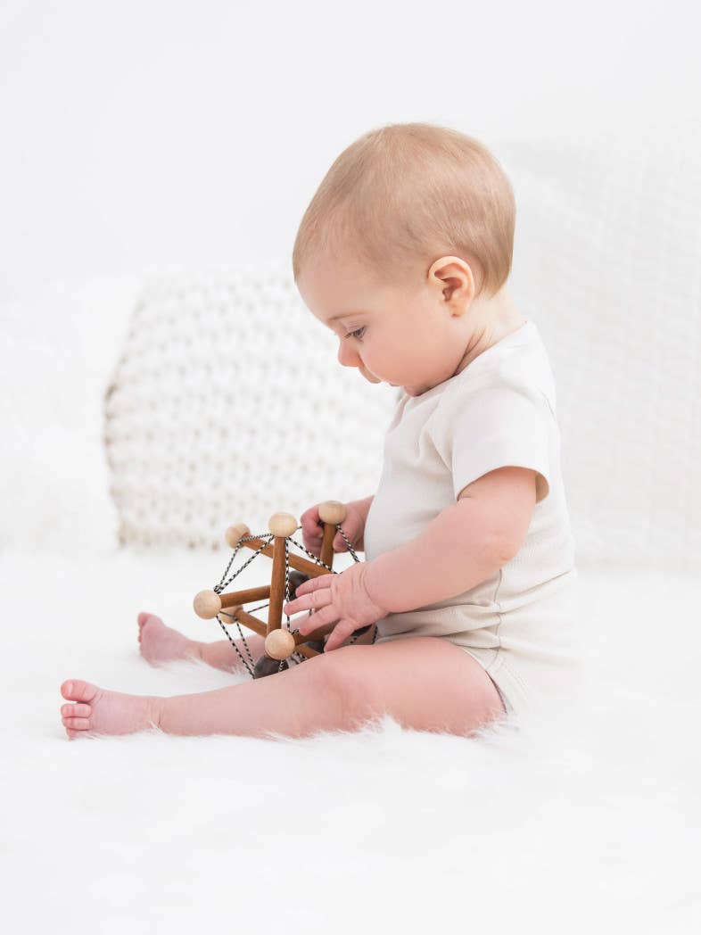 Organic Baby Short Sleeve Classic Bodysuit - Natural: NB