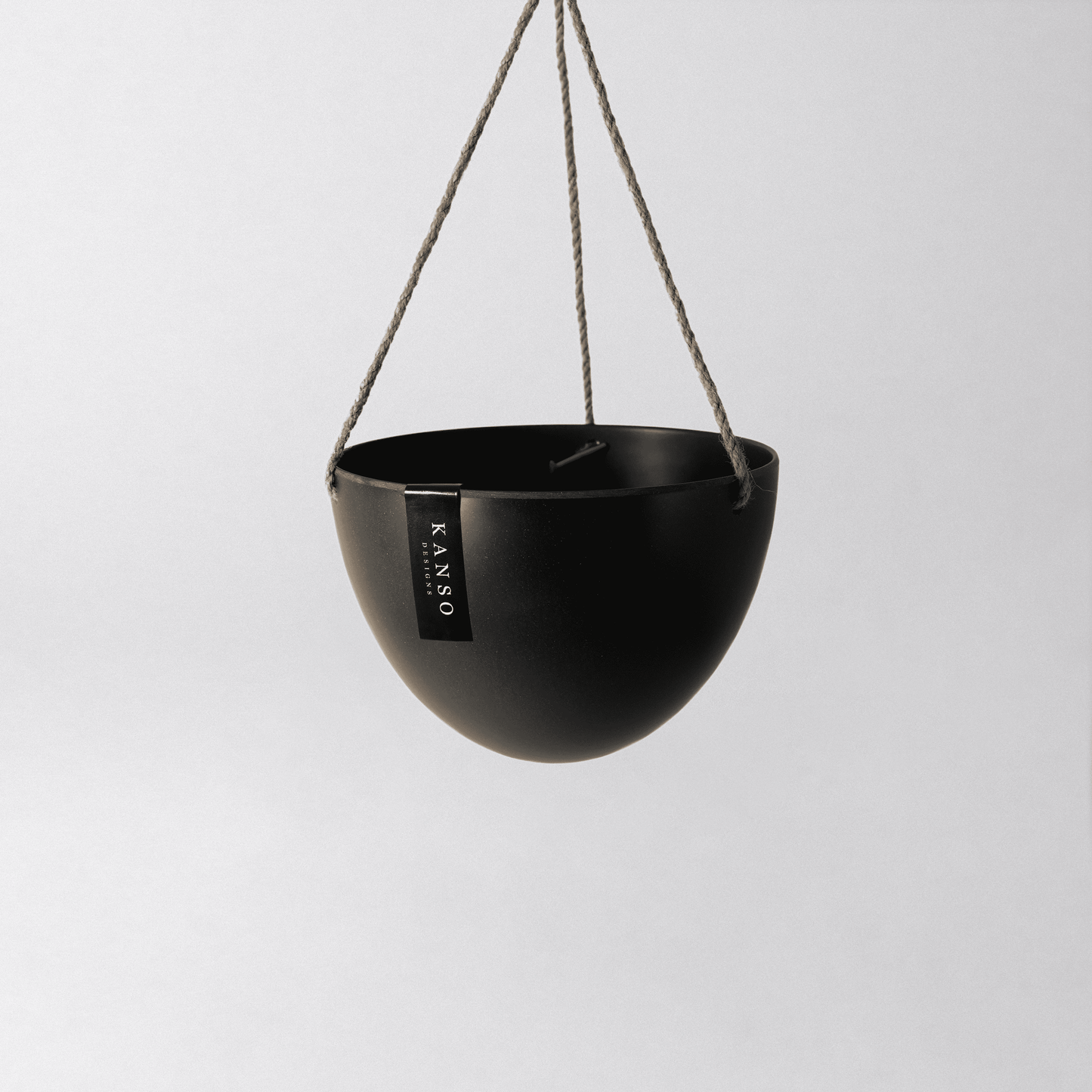 8" Upcycled Hanging Planters: Bamboo Fibre (Black)