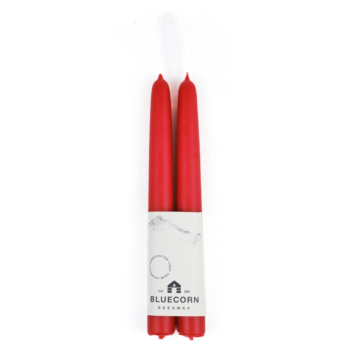 Pair of Hand-Dipped Beeswax Taper Candles: 12" / Ivory