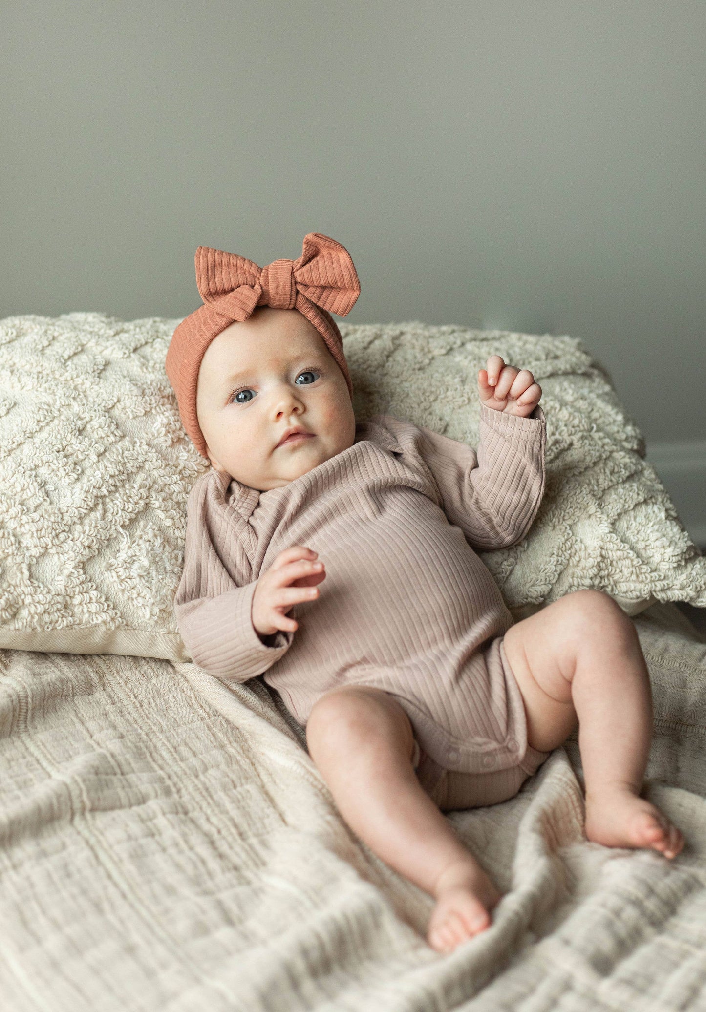 Organic Baby Bow- Sage Green