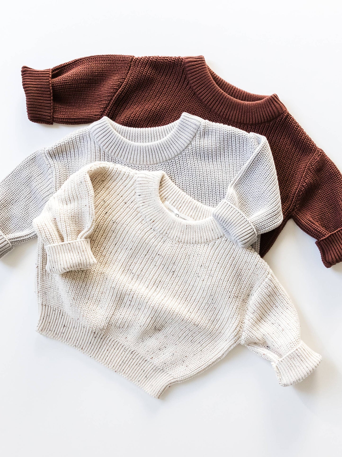 Dion Sweater Crew - Ivory w Fleck: 6-12M