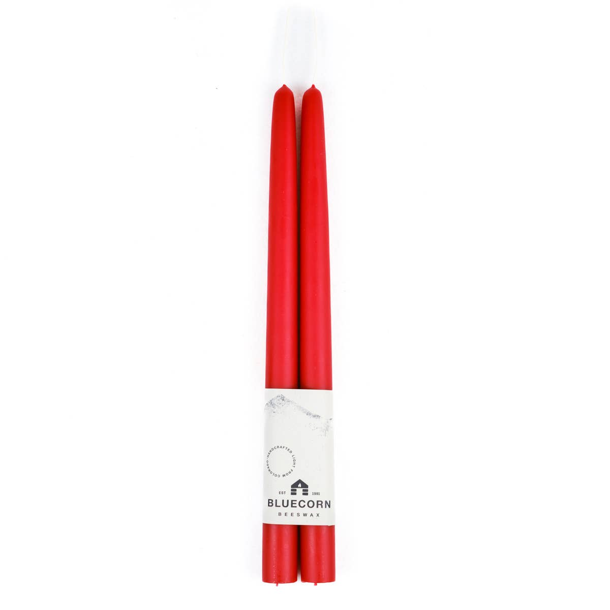 Pair of Hand-Dipped Beeswax Taper Candles: 12" / Ivory