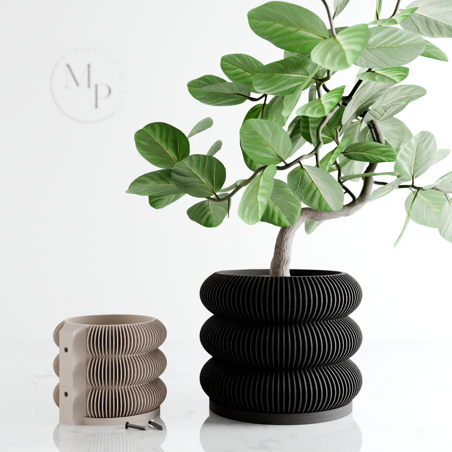 Hanging TRIPLE BUBBLE Wall Planter: Muted Green / Medium