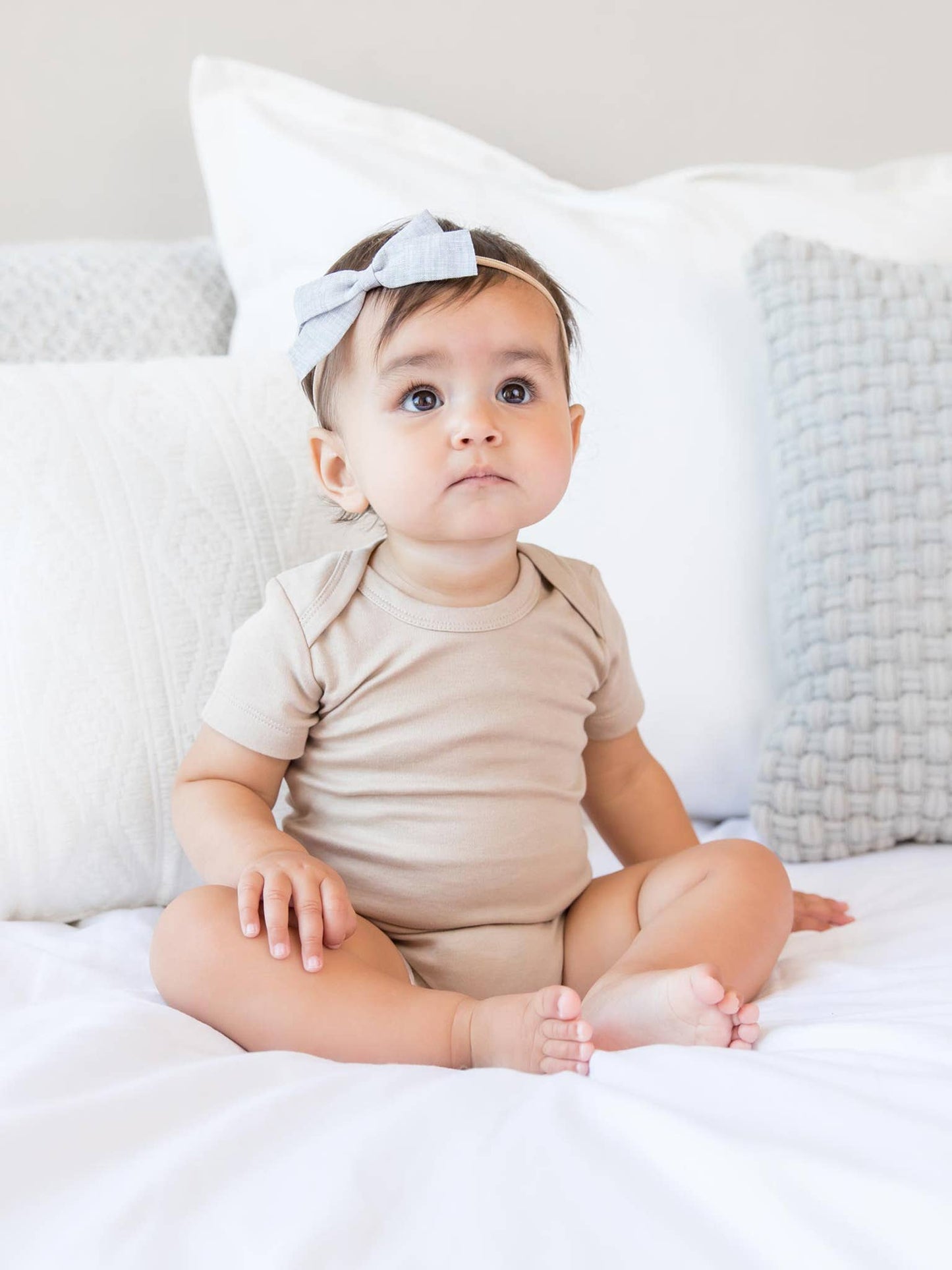 Organic Baby Short Sleeve Classic Bodysuit - Clay: 6-12M