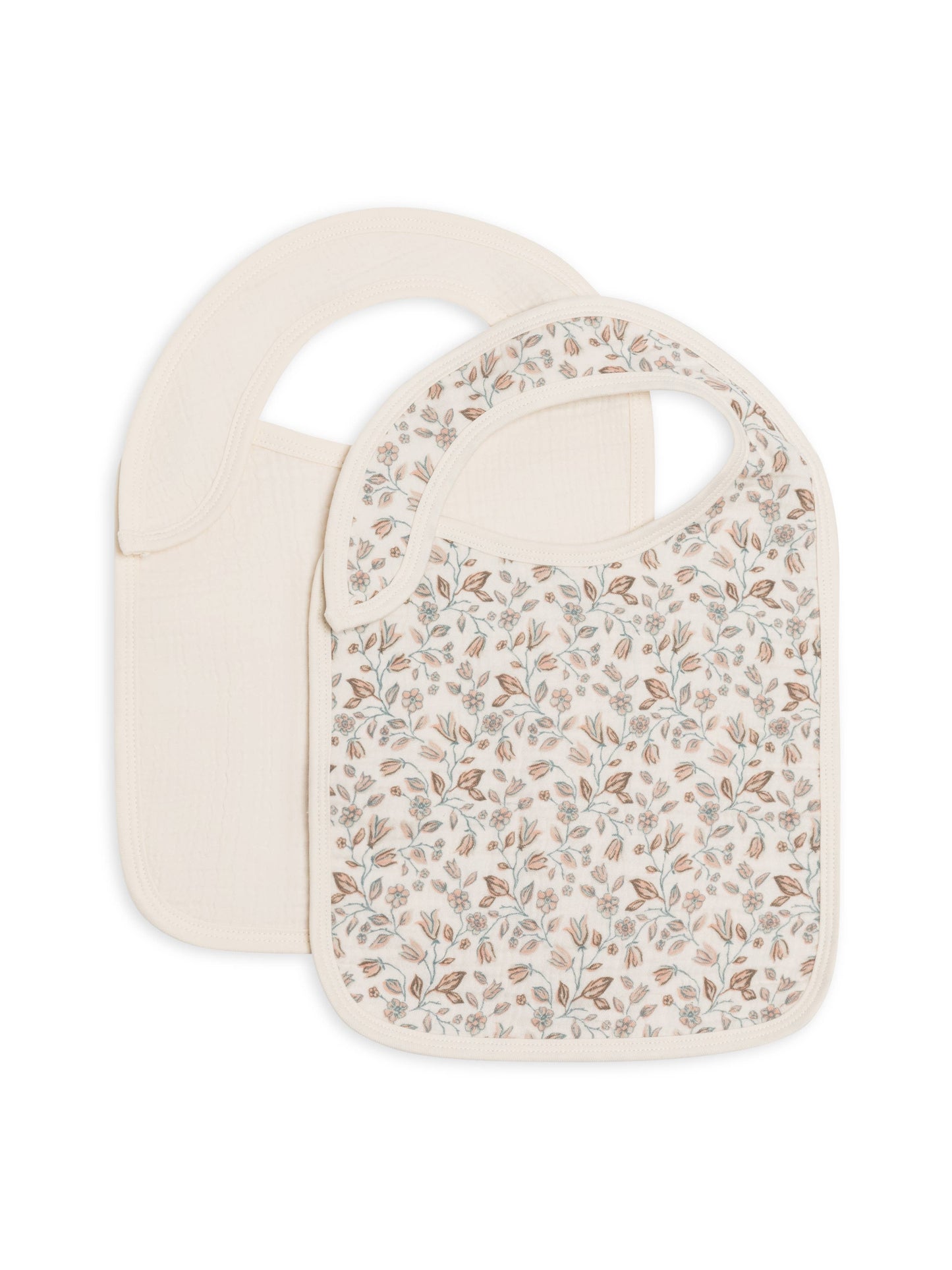2-Pack Muslin Bibs - Yuma Floral + Ivory