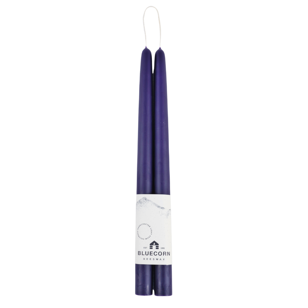 Pair of Hand-Dipped Beeswax Taper Candles: 12" / Ivory