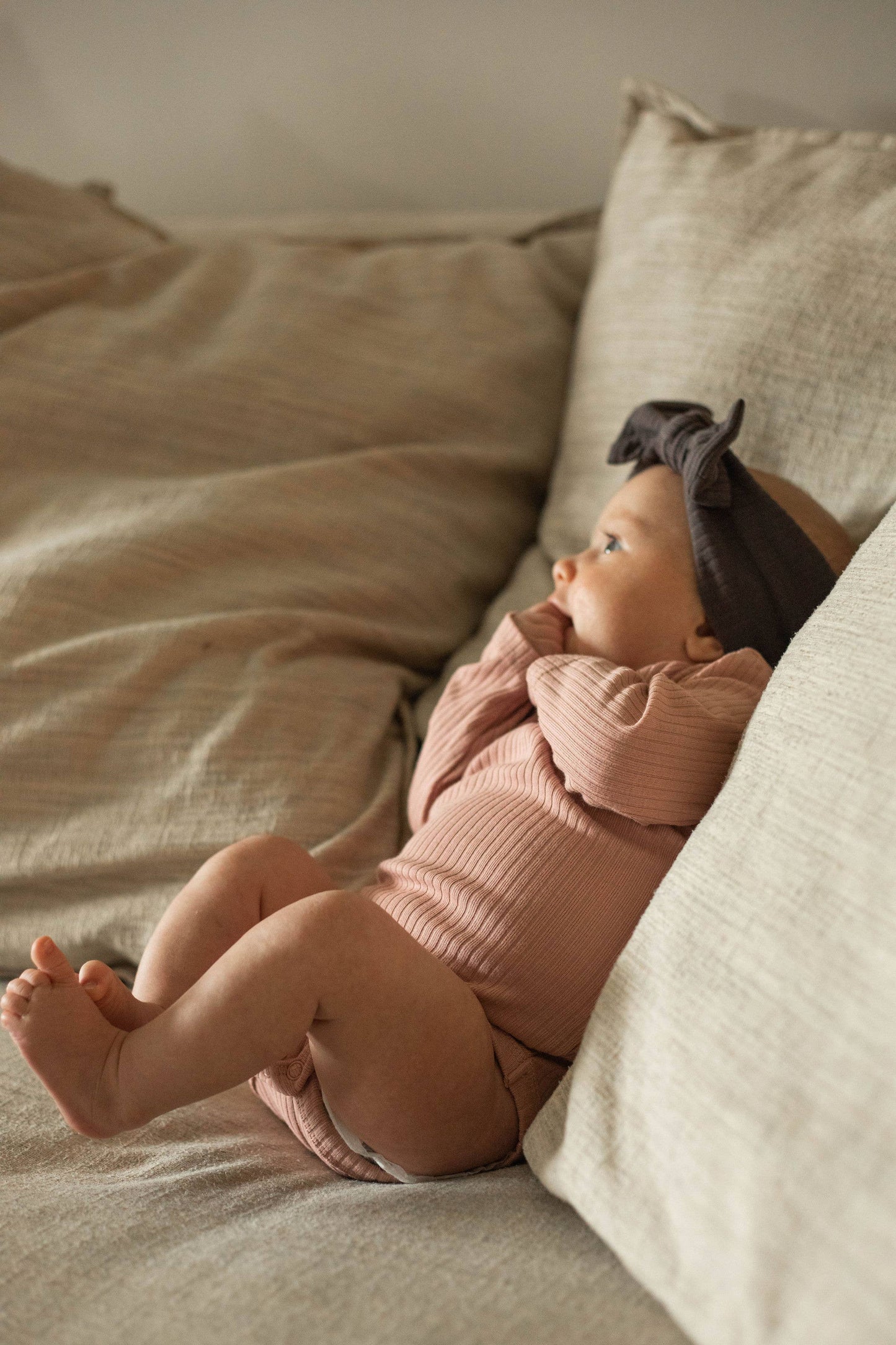 Organic Baby Bow- Sage Green