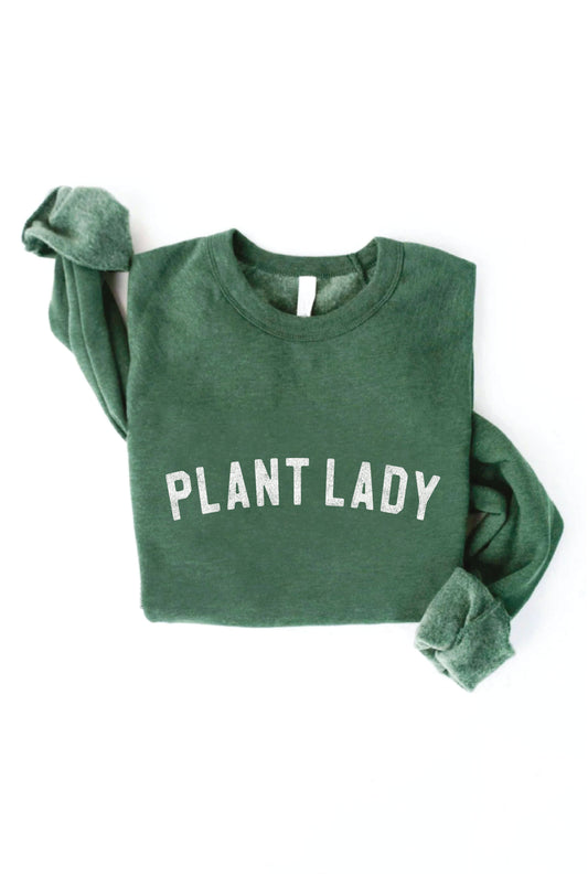 PLANT LADY Print Graphic Sweatshirt: HEATHER FOREST / M