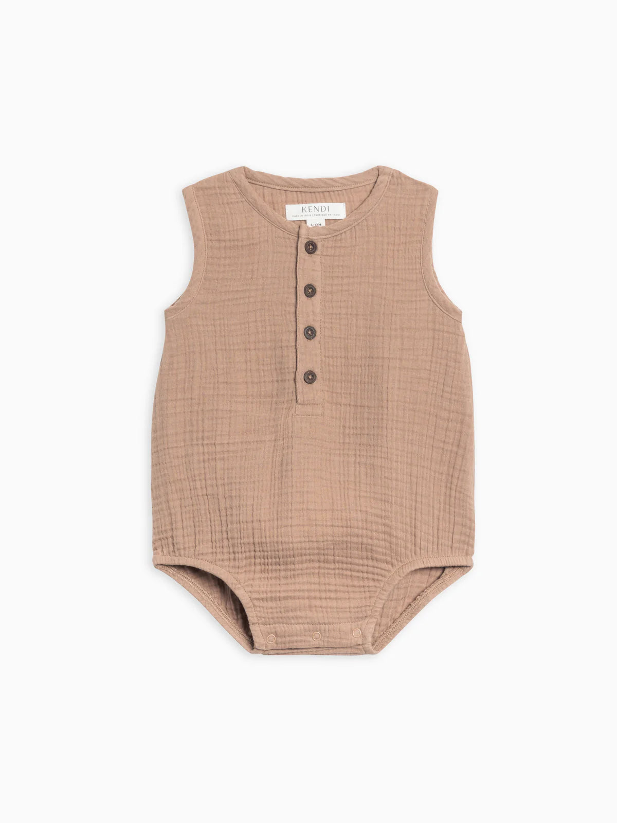 Bowie Muslin Bubble Romper - Truffle