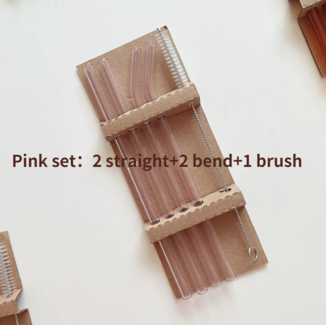 Pink Glass Straws