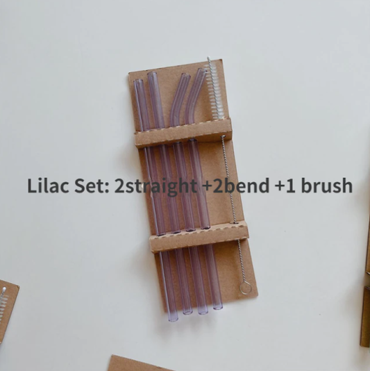 Lilac Glass Straws