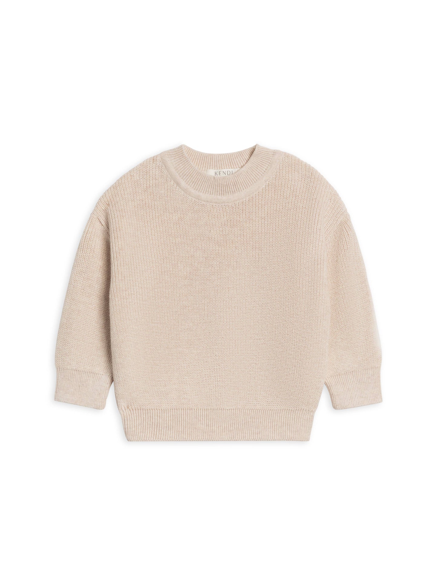 Laurie Sweater Knit Crew Pullover - Heather Oat: 2T