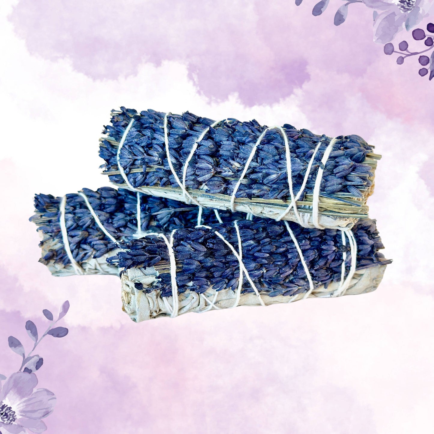 White Sage with Dried Lavender