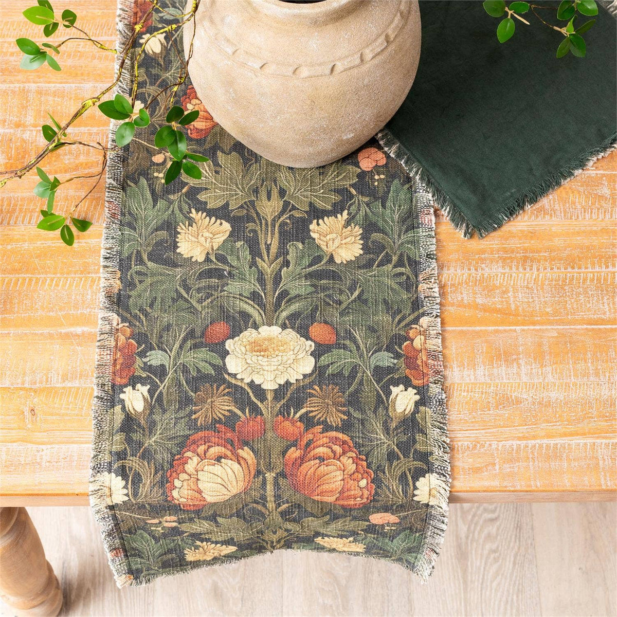 Moody Floral Table Runner