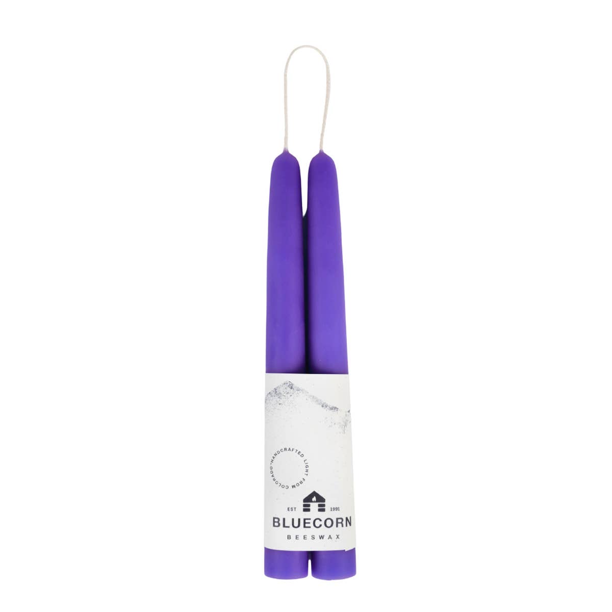 Pair of Hand-Dipped Beeswax Taper Candles: 12" / Ivory