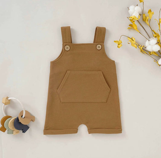 Rust French Terry Overalls