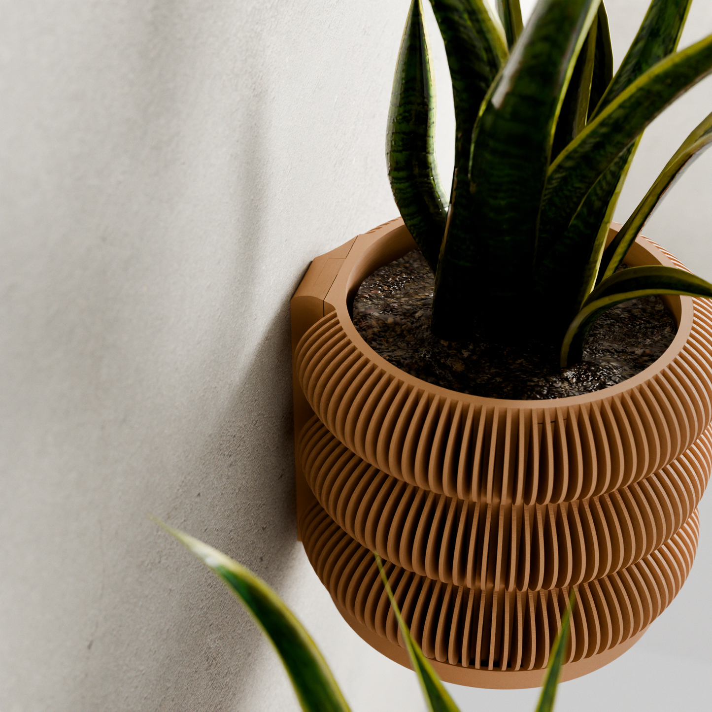 Hanging TRIPLE BUBBLE Wall Planter: Muted Green / Medium