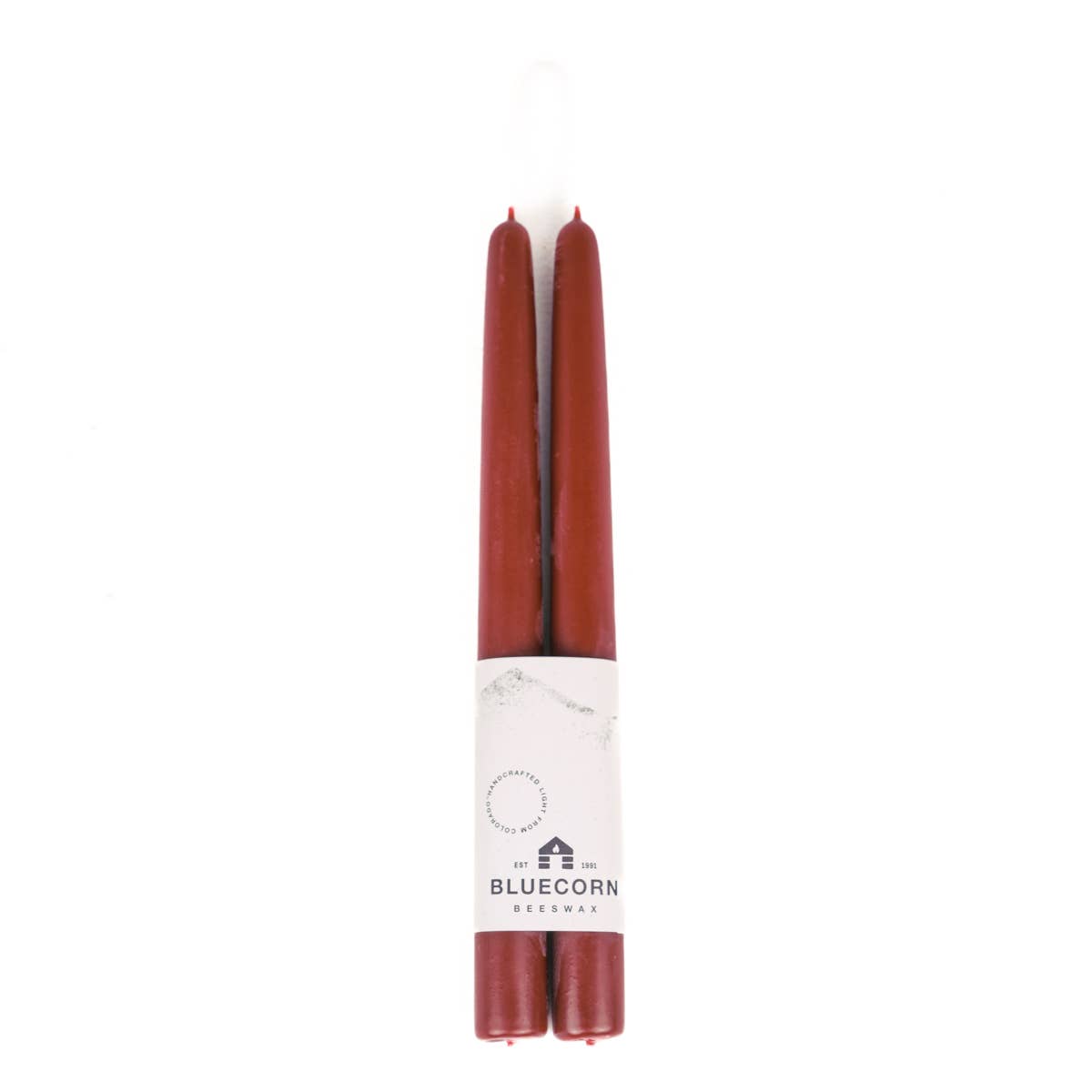 Pair of Hand-Dipped Beeswax Taper Candles: 12" / Ivory