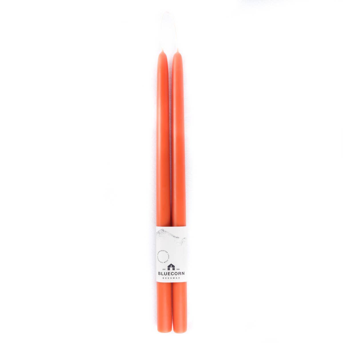 Pair of Hand-Dipped Beeswax Taper Candles: 12" / Ivory