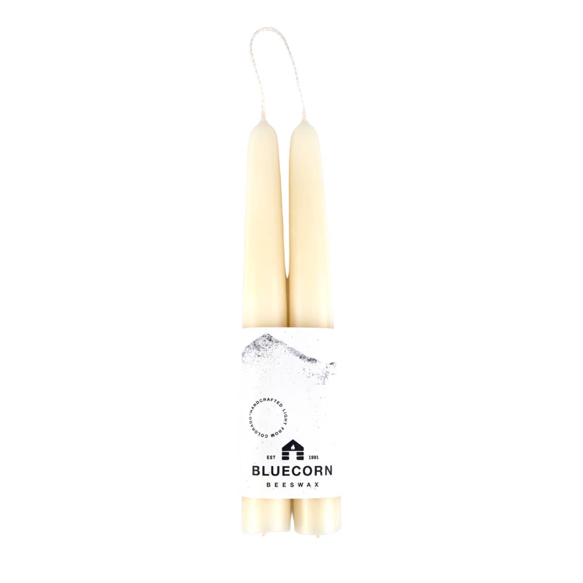 Pair of Hand-Dipped Beeswax Taper Candles: 16" / Ivory