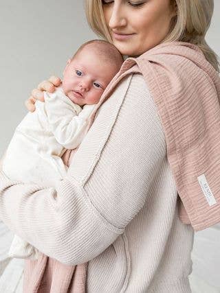 Organic Baby Muslin Swaddle Blanket - Dusty Mauve