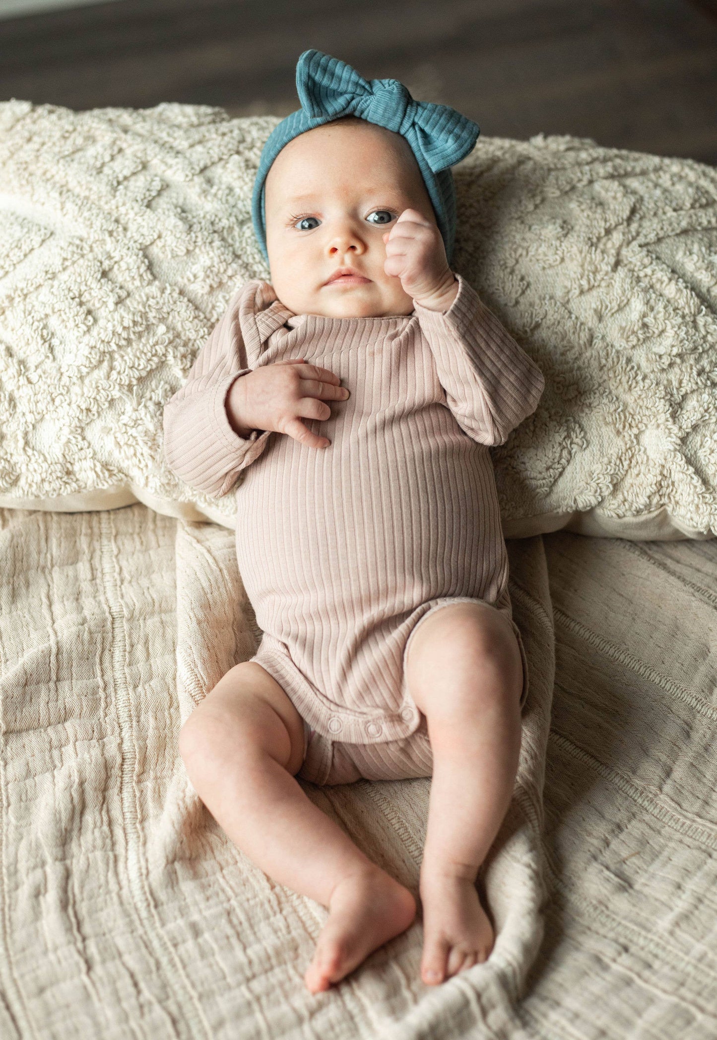 Organic Baby Bow- Sage Green