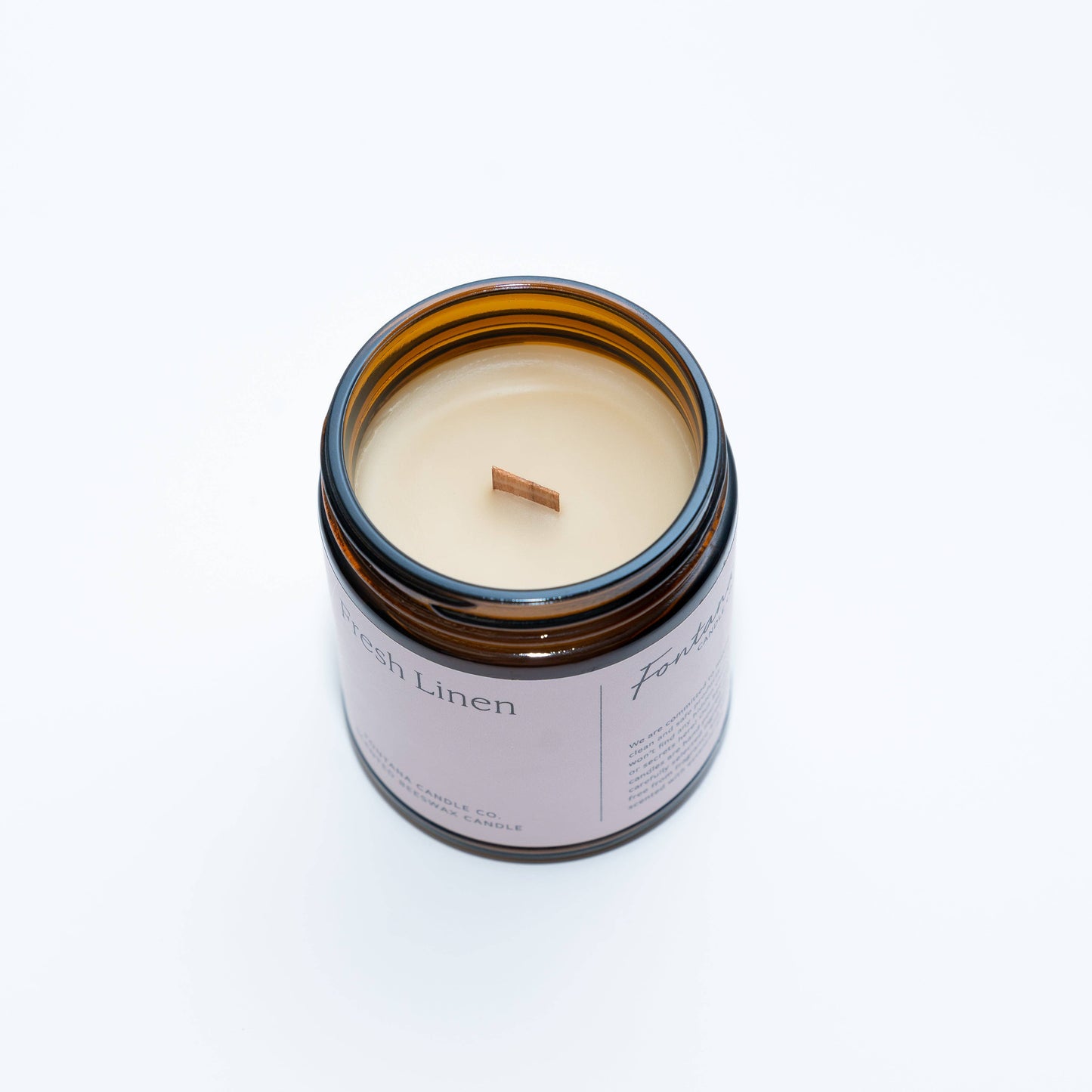 Fresh Linen Beeswax & Essential Oil Jar Natural Candle