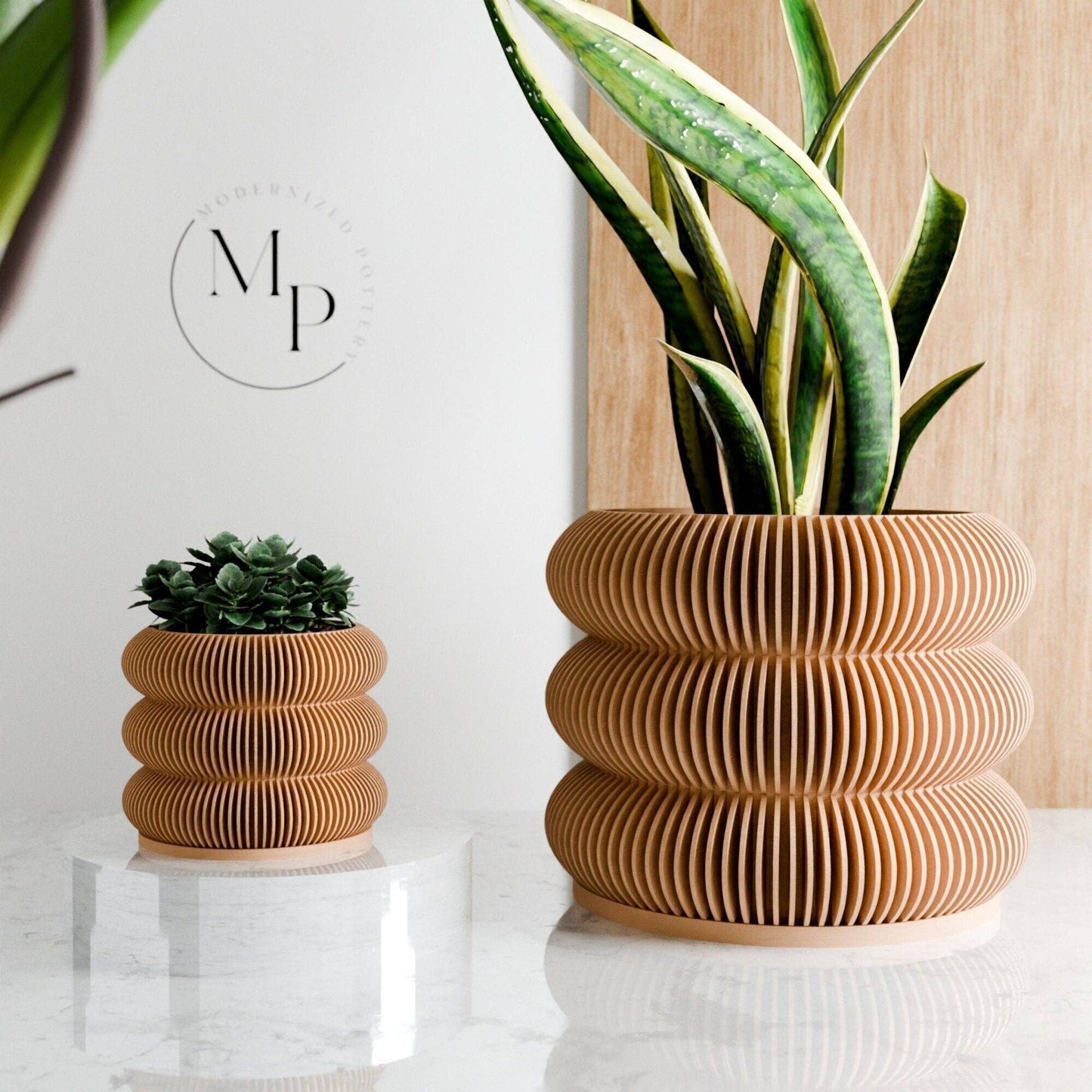 Triple BUBBLES Planter: Green / 6"