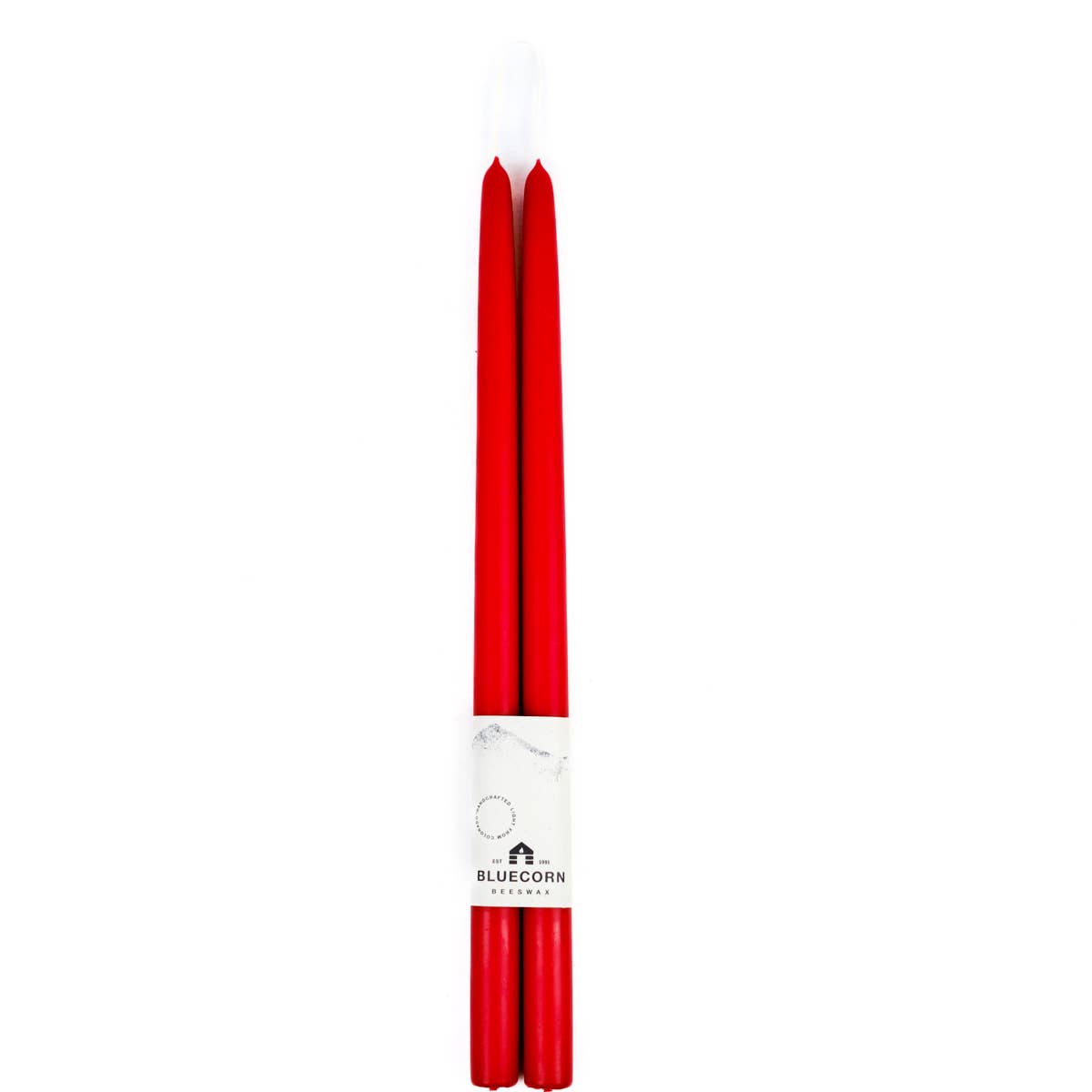 Pair of Hand-Dipped Beeswax Taper Candles: 12" / Ivory