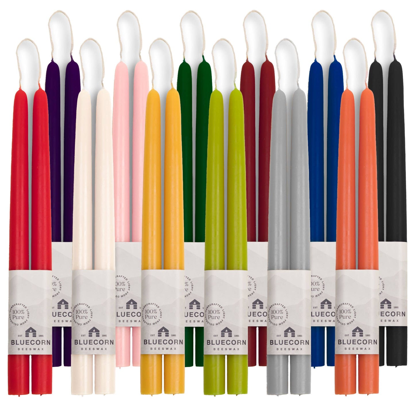 Beeswax Taper Candles - Eco-Friendly & Dripless for Holidays: Red / 8"