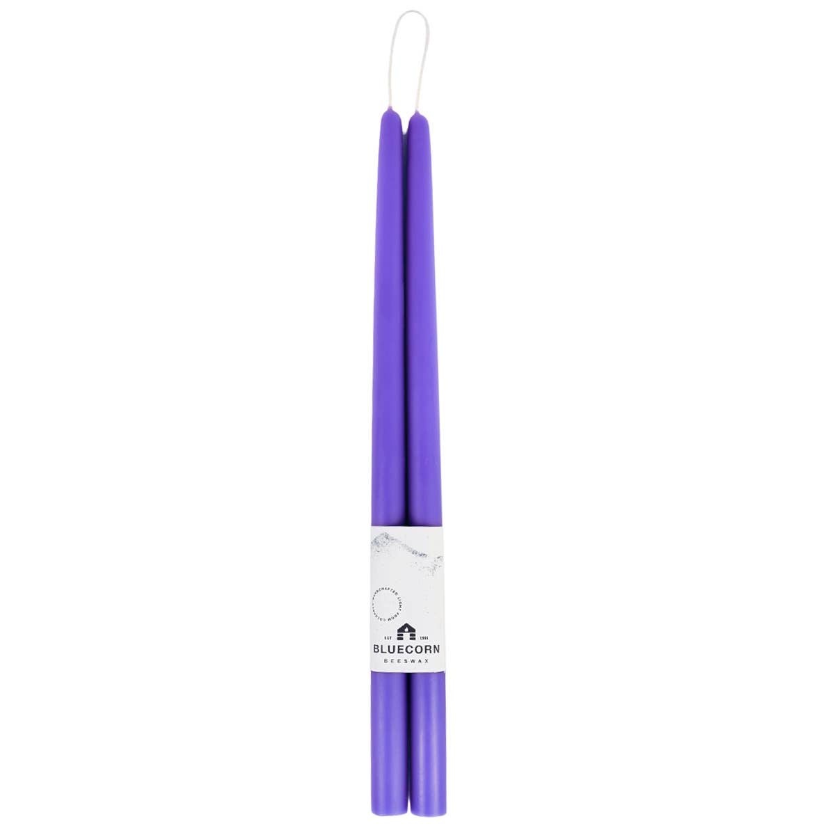 Pair of Hand-Dipped Beeswax Taper Candles: 12" / Ivory