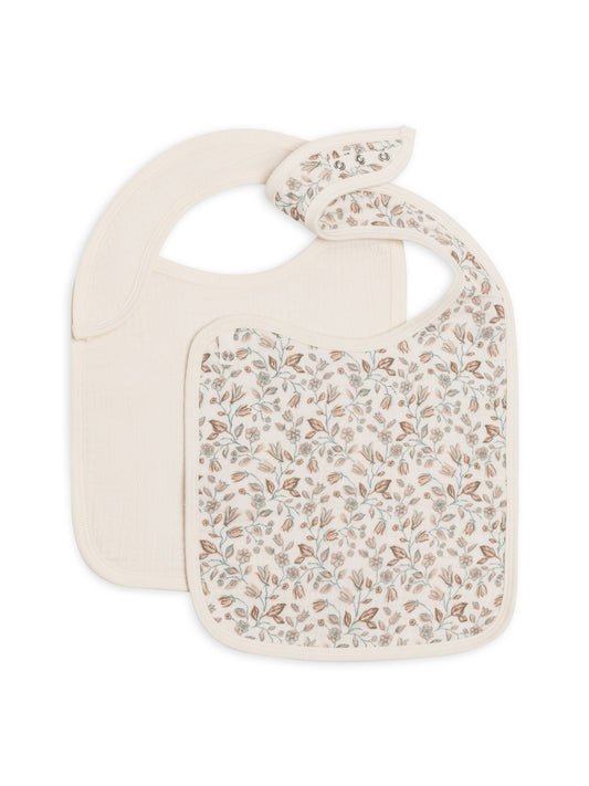 2-Pack Muslin Bibs - Yuma Floral + Ivory
