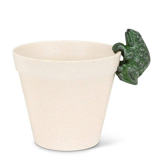 Climbing Frog Pot Hanger-Antique Green