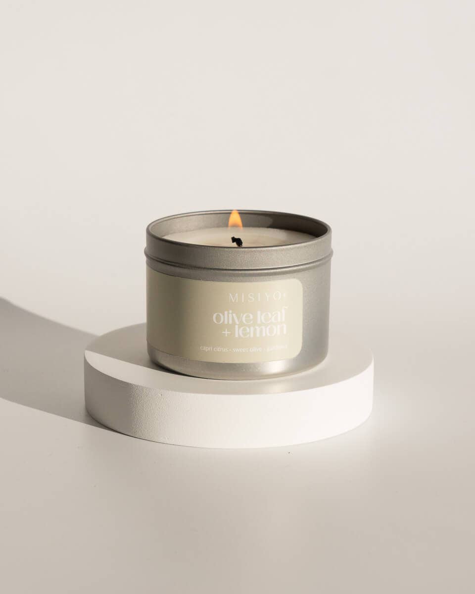 Olive Leaf + Lemon | Beeswax Blend Candle Tin: 4oz
