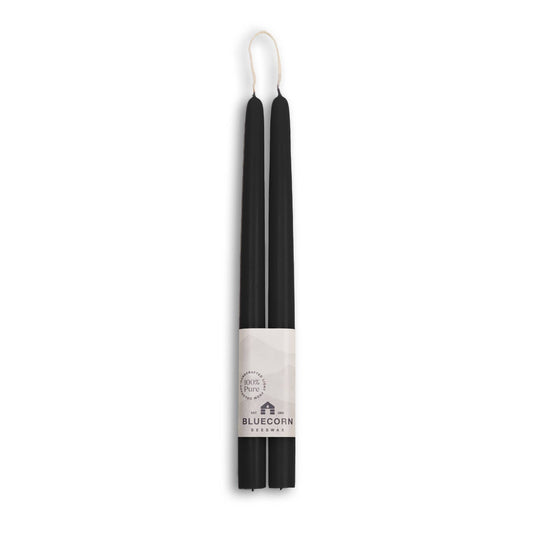 Hand-Dipped Pure Beesewax Taper Candlesticks Halloween Decor: Black / 12"