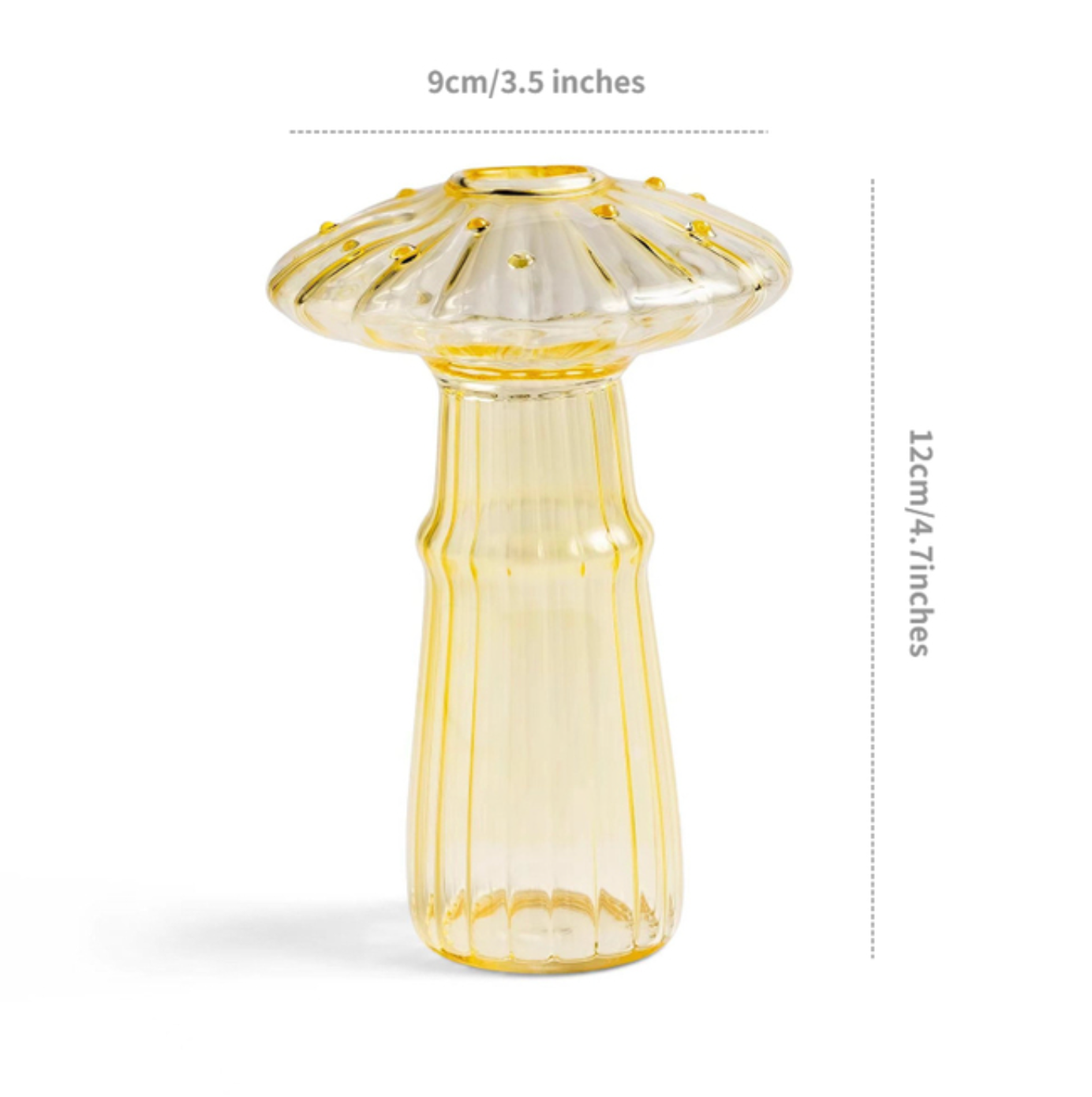 Mini Glass Mushroom Bud Vase: Red