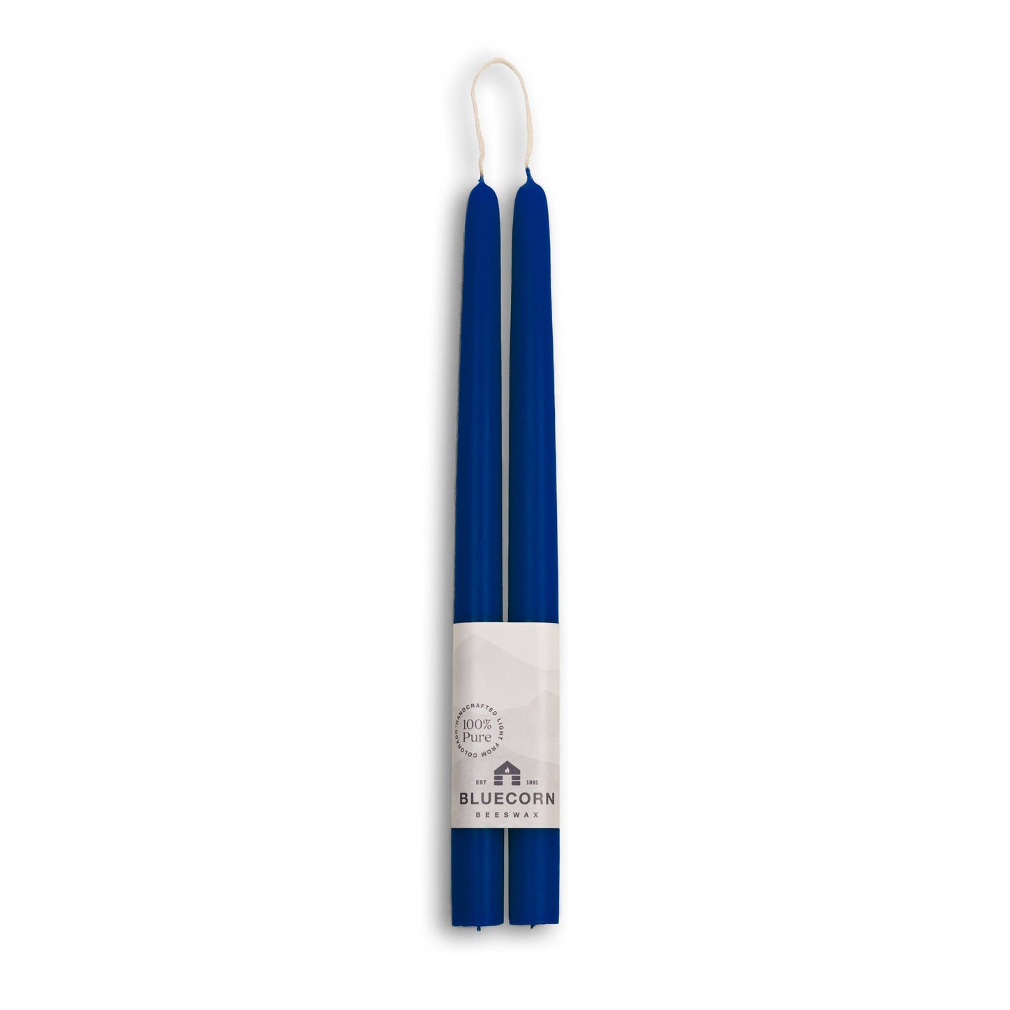 Pair of Hand-Dipped Beeswax Taper Candles: 8" / Dove Gray