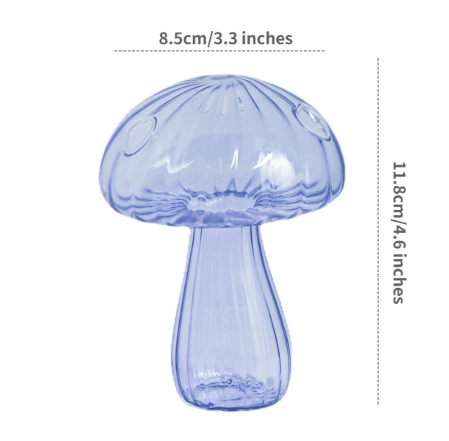 Mini Glass Mushroom Bud Vase: Red
