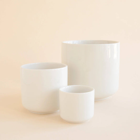 Charlie Planter | White : 6.75 inch