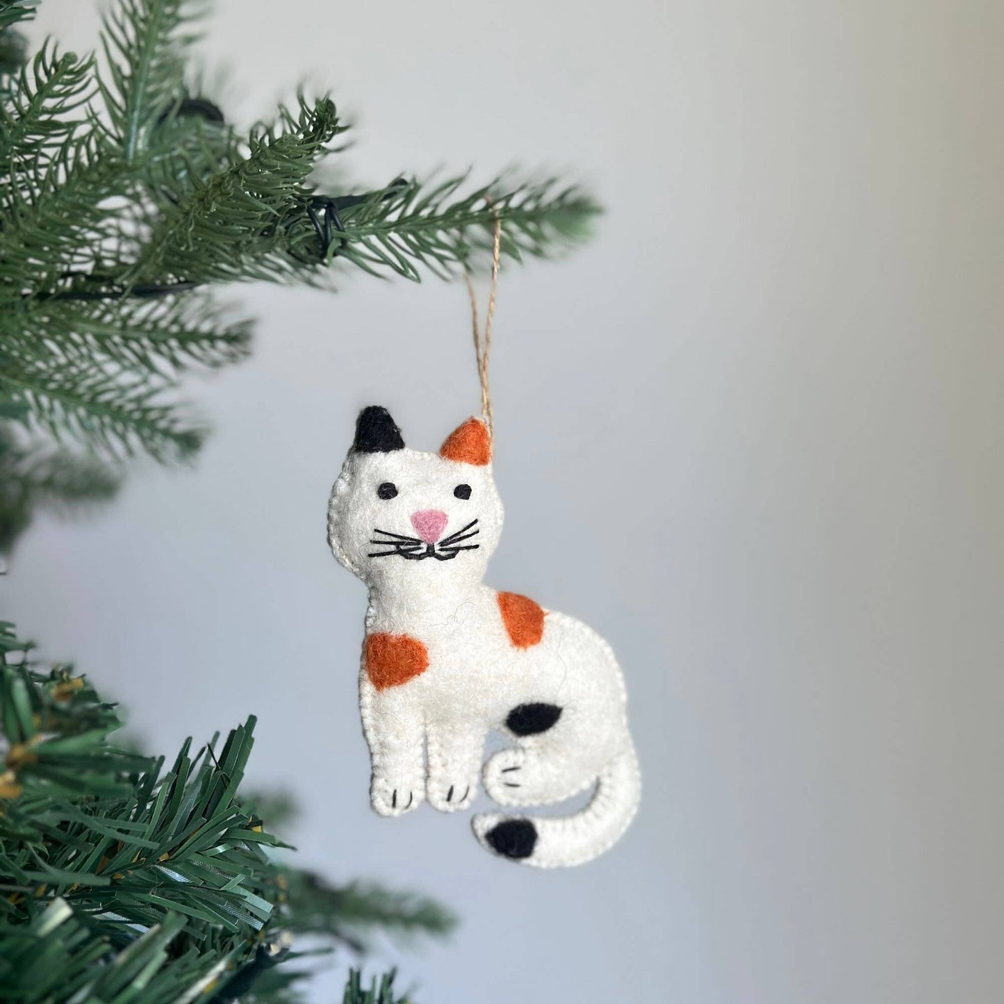 Felt Ornament - Stitched Cat: Brown Tabby