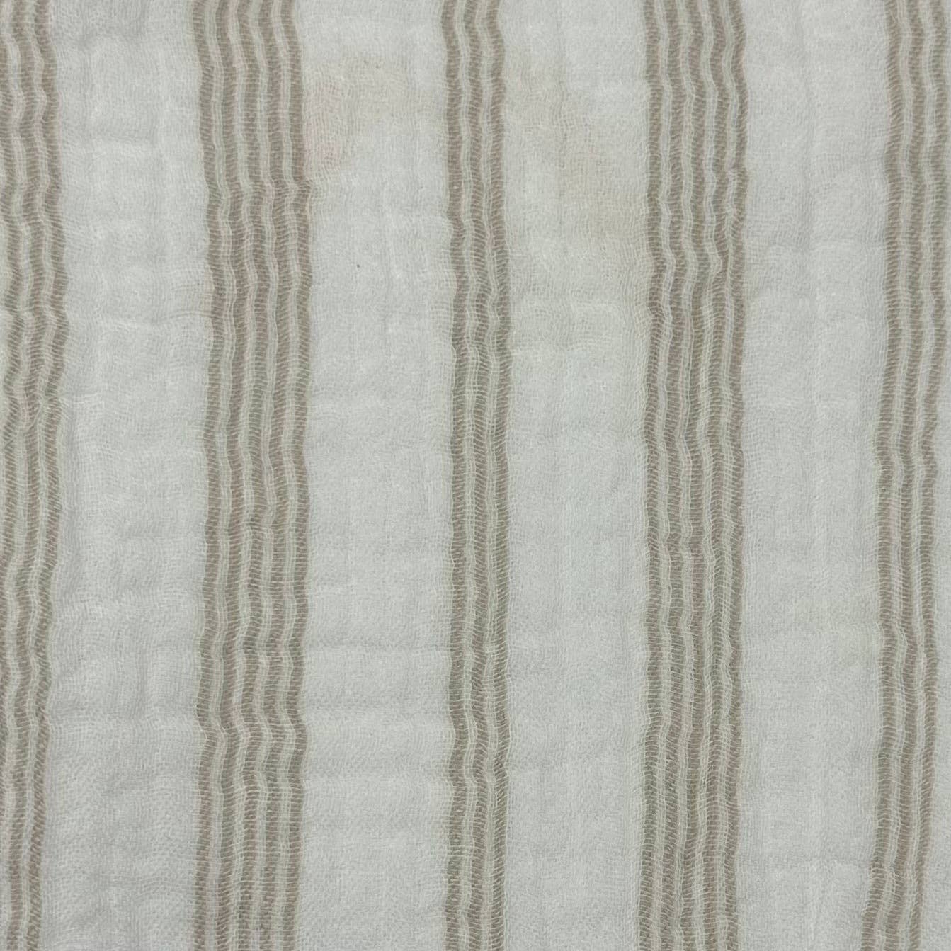 Organic Ada Muslin Ruffle Tank Romper - Enzo Stripe / Beige
