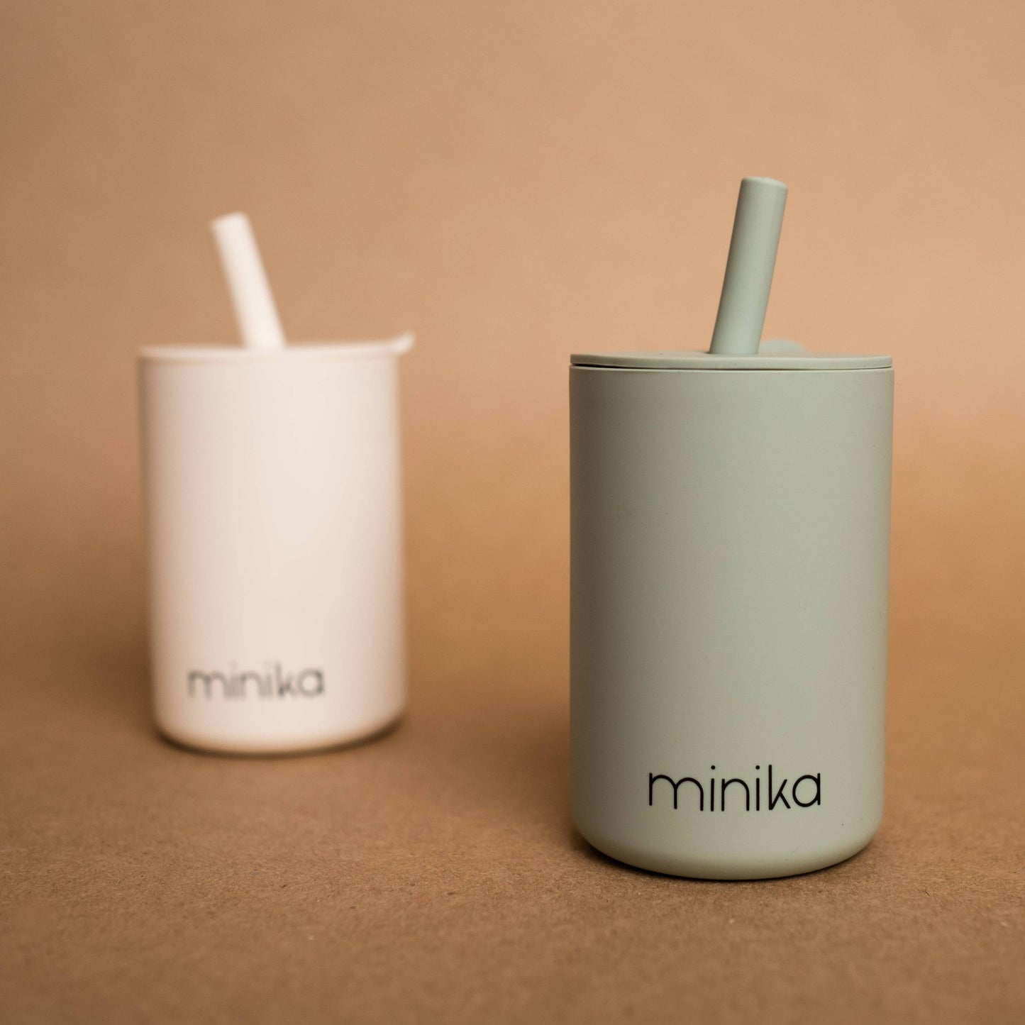 Straw cup with lid - Sage