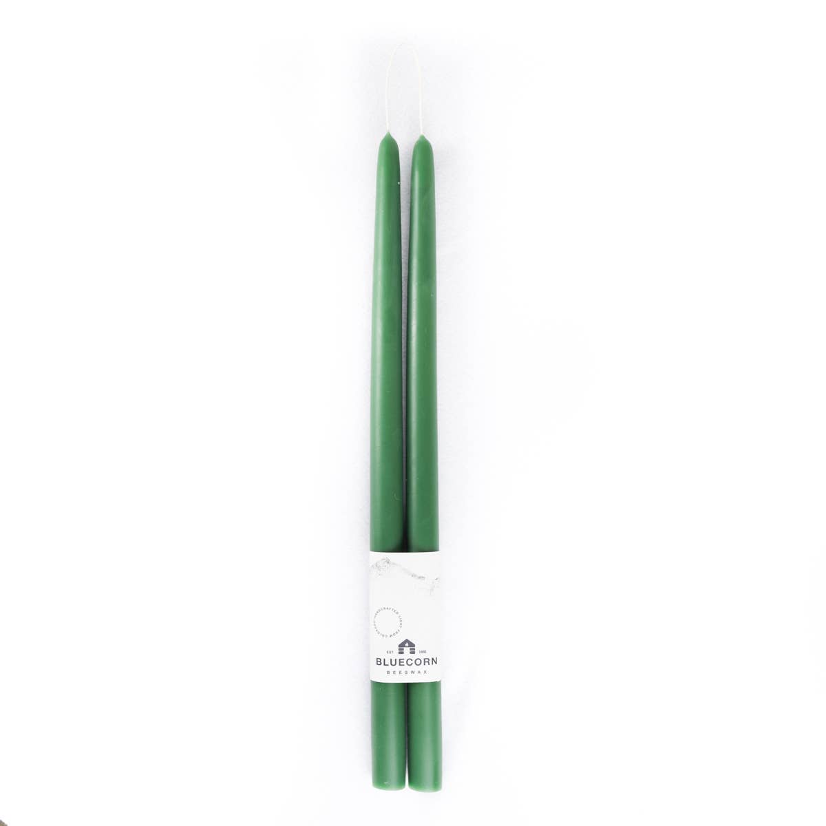 Pair of Hand-Dipped Beeswax Taper Candles: 16" / Raw